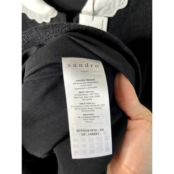 Sandro Faustine Tweed A-Line Mini Dress size US 4 - Picture 4 of 7